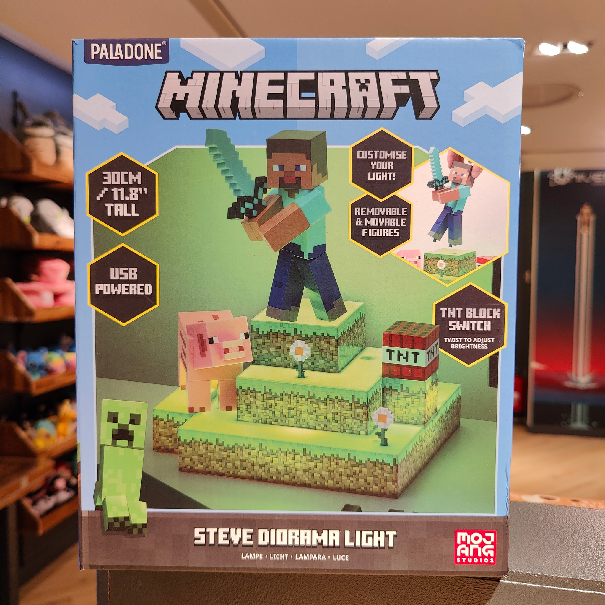 Lámpara Diorama Steve Minecraft